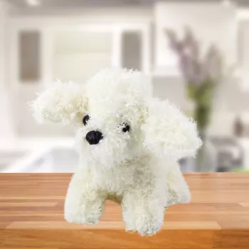 LEAN TOYS Plush Toy Miniature Poodle Dog Cuddly Toy White 20cm