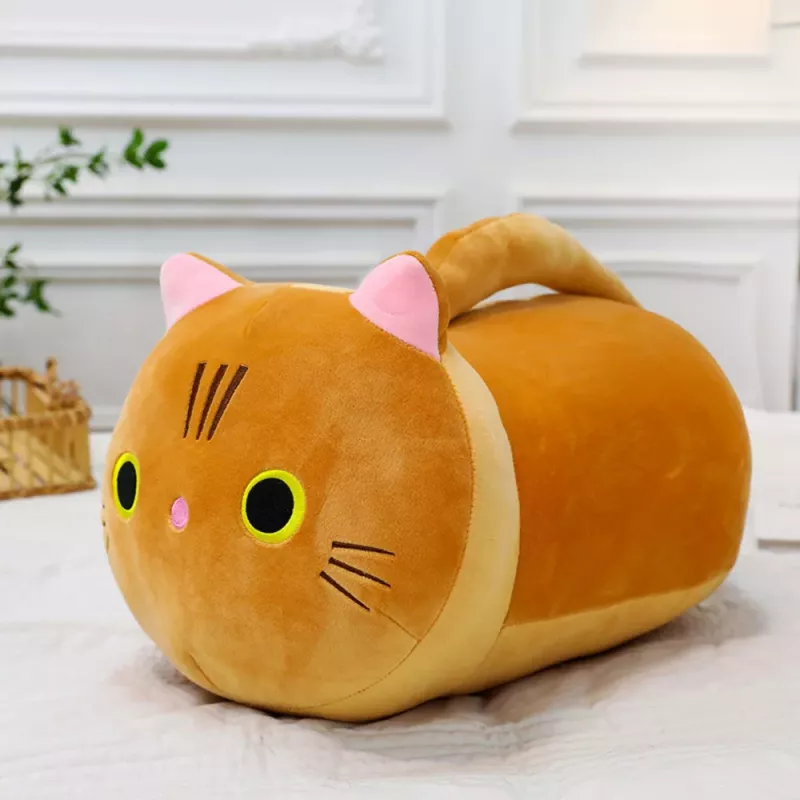 LEAN TOYS Plush Mascot Cuddly Toy Cat With Long Tail Ginger 40cm