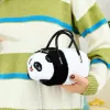 LEAN TOYS Plush Panda Bag Handles Metal Chain Black White 20cm