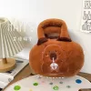 LEAN TOYS Capybara Plush Bag with Cup Brown 20cm