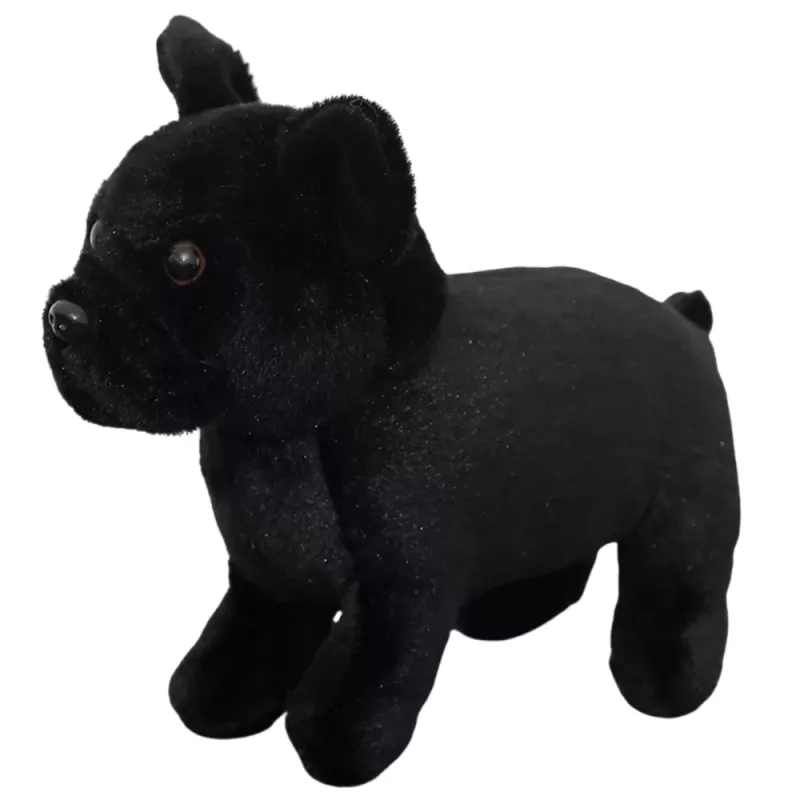 LEAN TOYS Plush Mascot Cuddly Toy Small Dog Black 19cm