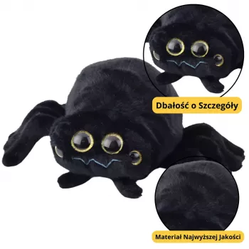 LEAN TOYS Pliušinis talismanas Minkštas žaislas Vabzdys Voras Juodas 30cm