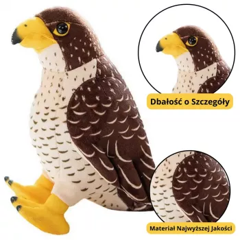 LEAN TOYS Plush Toy Falcon Bird Brown 30cm