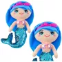 LEAN TOYS Minkštas undinės žaislas su blizgučiais uodega mėlyna 30cm