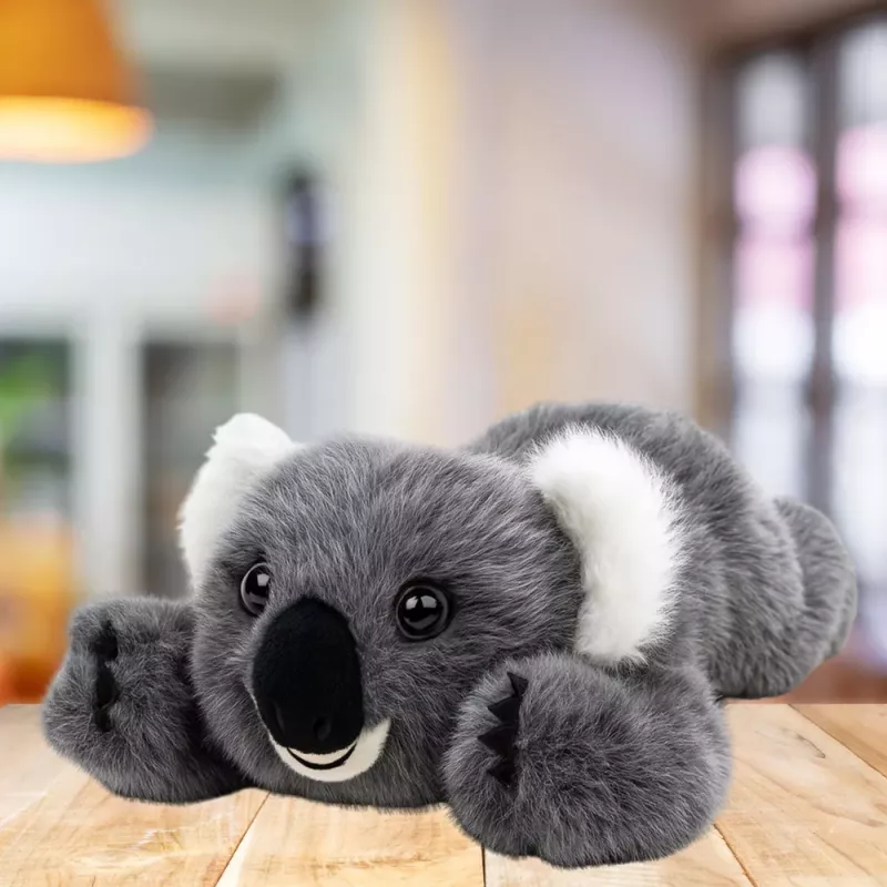 LEAN TOYS Plush Koala Bear Lying Grey 30cm