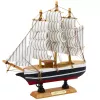 LEAN TOYS Collectible Model Decorative Sailing Ship Black and White 21x21cm