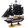 LEAN TOYS Collectible Model Decorative Pirate Sailing Ship Black 20x20cm