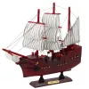 LEAN TOYS Collectible Decorative Model Sailing Ship Red 24x23cm