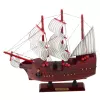 LEAN TOYS Collectible Decorative Model Sailing Ship Red 24x23cm