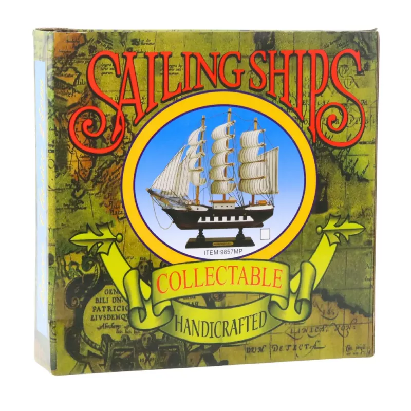 LEAN TOYS Collectible Decorative Model Sailing Ship Red 24x23cm
