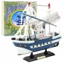 LEAN TOYS Kolekcinis modelinis laivas Žvejybos valtis Flying Lady Mėlyna 24x23 cm