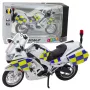 LEAN TOYS Policijos motociklas Metalas Šviesos Garsai Baltas 1:12