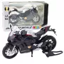 LEAN TOYS Sportinis motociklas Metalas Šviesos Garsai Sidabriniai elementai Juodas V4 1:12