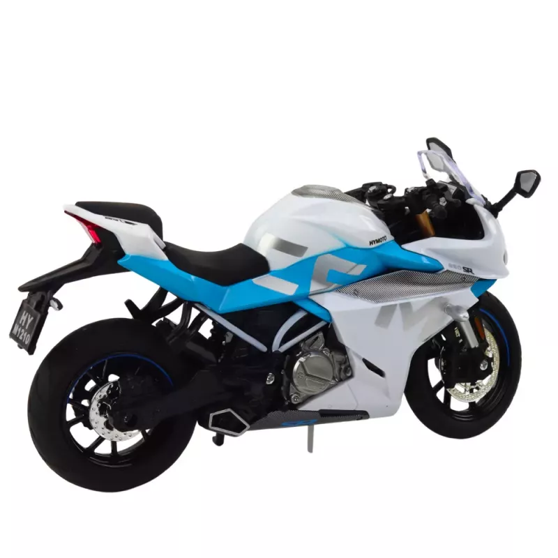 LEAN TOYS Sportinis motociklas Metalas Šviesos Garsai Baltas Mėlynas 1:12