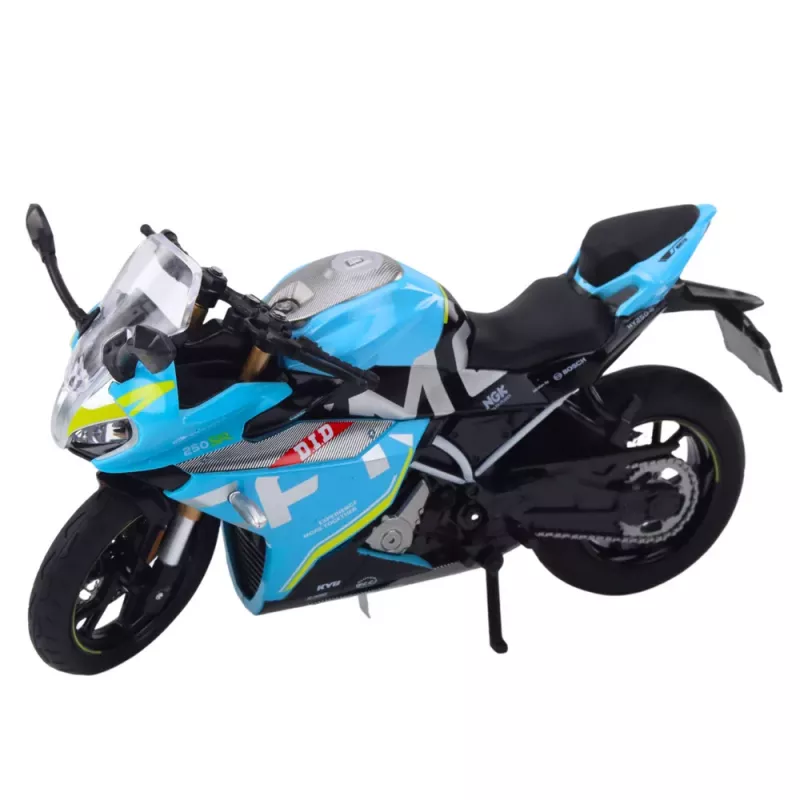 LEAN TOYS Sportinis motociklas Metalas Šviesos Garsai Mėlynas 1:12