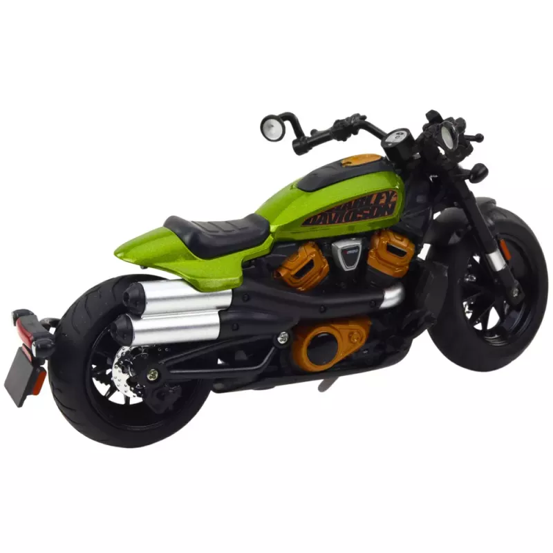 LEAN TOYS Motociklas Chopper Metalas Šviesos Garsai Juoda Žalia Elementai 1:12