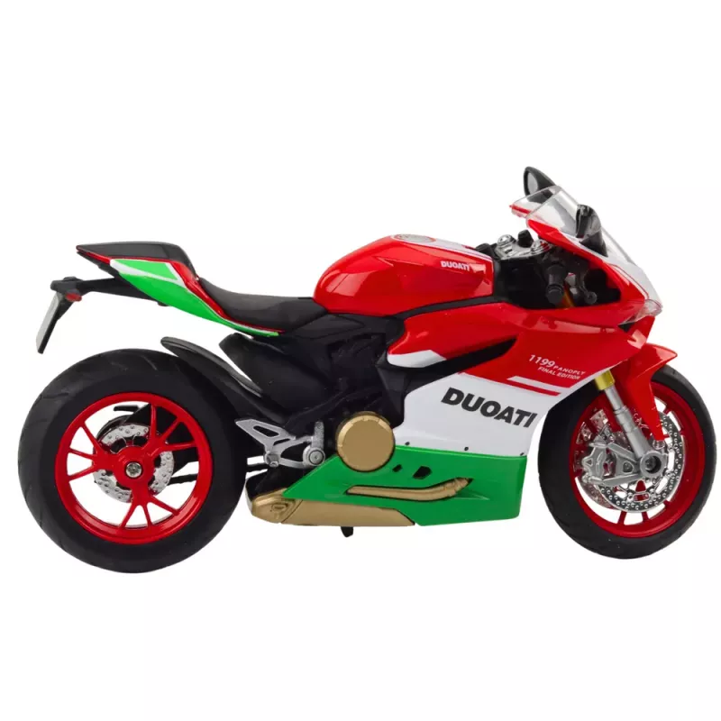 LEAN TOYS Sportinis motociklas Metalas Raudona Žalia Šviesos Garsai 1:12