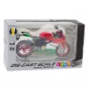 LEAN TOYS Sportinis motociklas Metalas Raudona Žalia Šviesos Garsai 1:12