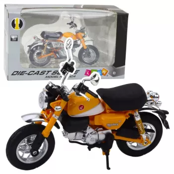 LEAN TOYS Motociklas Retro Classic Metal Lights Yellow 1:12