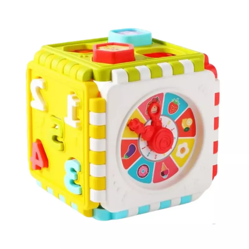 LEAN TOYS Educational Cube Sorter Numbers Patterns Clock Colored