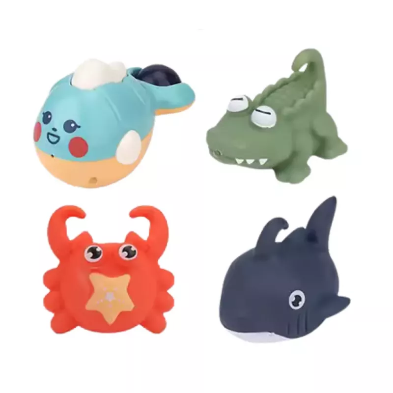 LEAN TOYS Crab Bath Toy Set Sea Animals 12 vnt.