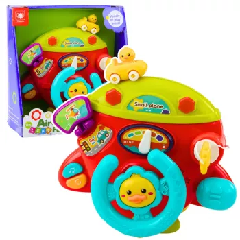 LEAN TOYS Interaktyvus lėktuvo valdymo pultas Daugiafunkcinis Mažasis pilotas Garsai