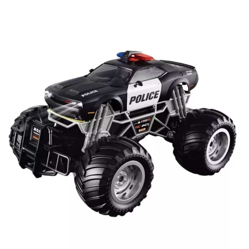 LEAN TOYS RC Policijos Visureigis Nuotoliniu Valdymu 1:16 Šviesos Dūmai