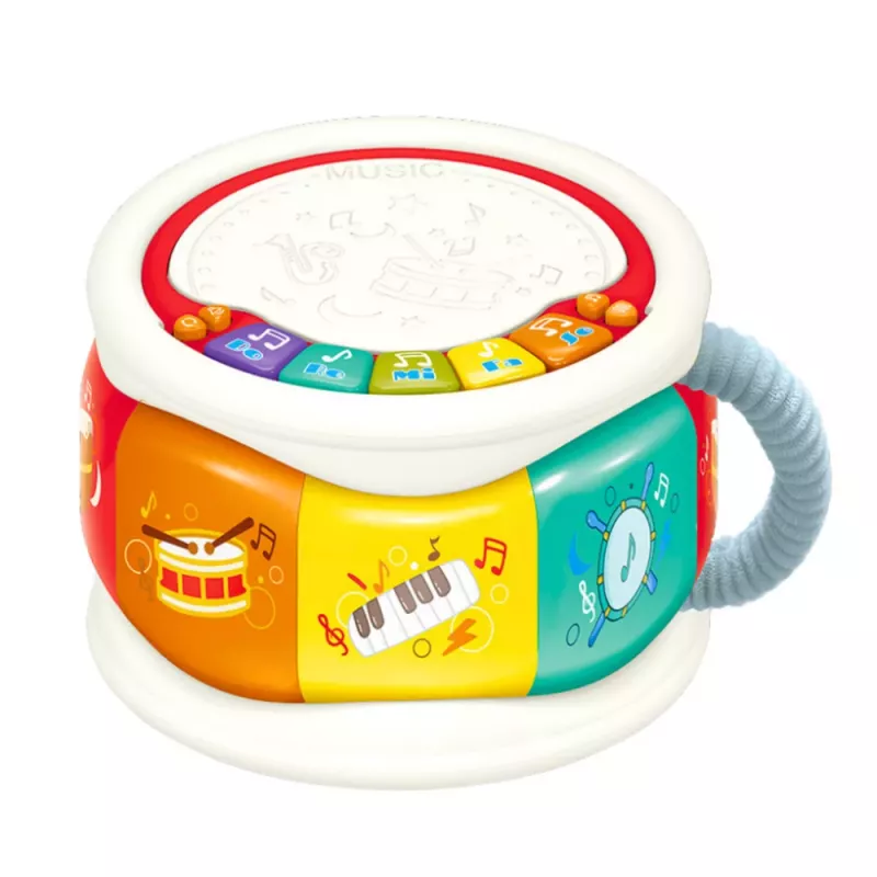 LEAN TOYS Didelis interaktyvus edukacinis būgnas mažiems vaikams, spalvingas