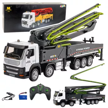 HUINA 1:18 RC betono maišyklės sunkvežimis nuotoliniu valdymu pilkas