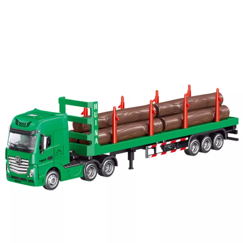Huina 1:50 Timber Transporter Metal Die-Cast Model Green