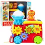 LEAN TOYS Interaktyvus muzikinis lokomotyvas mažiems vaikams su krumpliaračiais, spalvingas