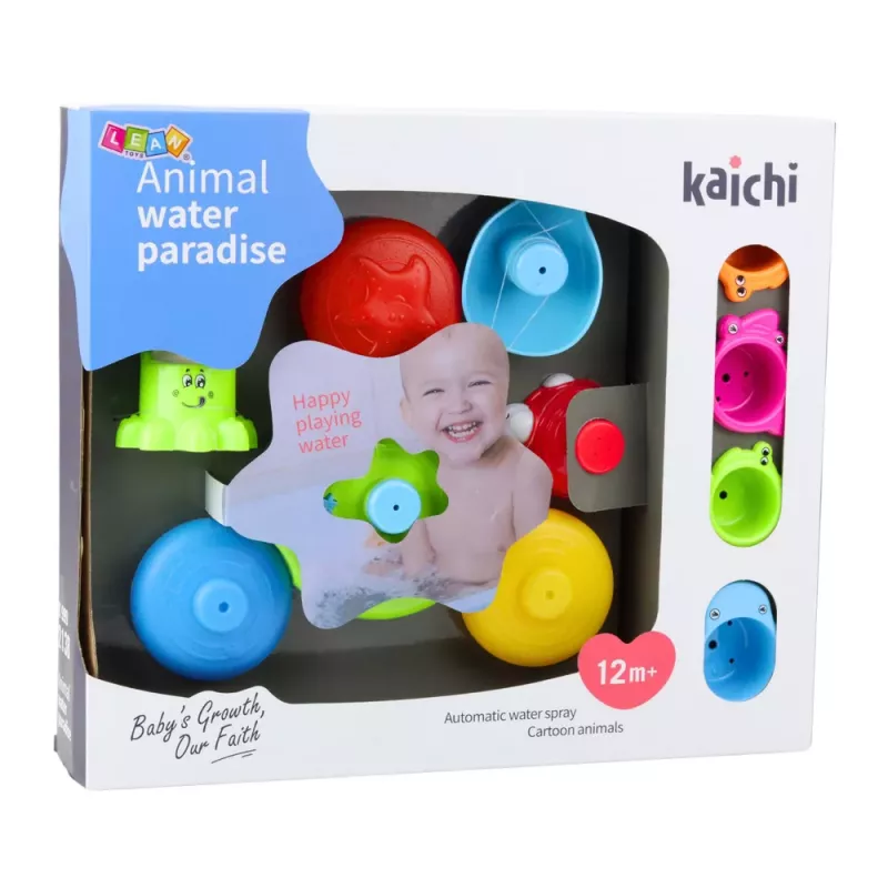 LEAN TOYS Interaktyvus vonios žaislų rinkinys Fontano gyvūnėlių puodeliai