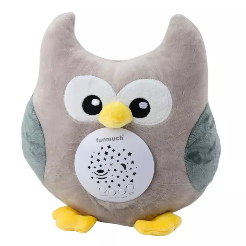 LEAN TOYS Plush Owl Sleeping Cuddly Toy with Projector and Sound