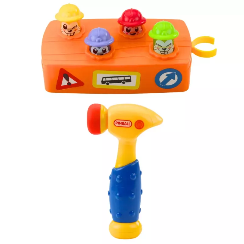 LEAN TOYS Interaktyvus žaislas Spalvingas plaktukas Hamsters Road Works