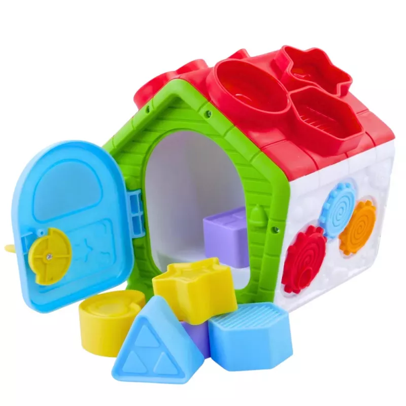 LEAN TOYS Interaktyvus edukacinis rūšiavimo namelis mažyliams, žalias