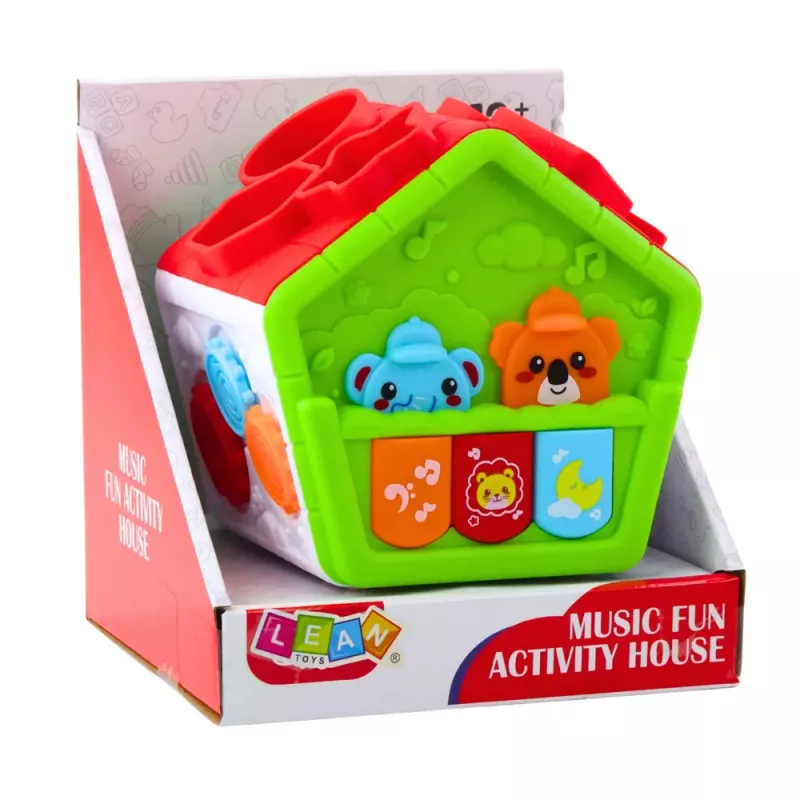 LEAN TOYS Interaktyvus edukacinis rūšiavimo namelis mažyliams, žalias