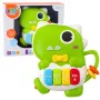 LEAN TOYS Mini pianinas mažyliams Dinozauras žalias Šviesos ir garsai