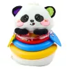 LEAN TOYS Sensorinis žaislas Tumbler Panda Piramidė Sūpuoklis Dantukų žaislas Barškutis