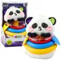 LEAN TOYS Sensorinis žaislas Tumbler Panda Piramidė Sūpuoklis Dantukų žaislas Barškutis