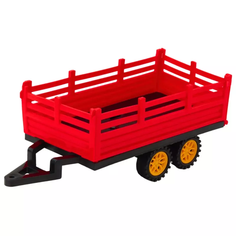 LEAN TOYS RC nuotoliniu valdymu valdomas ūkio traktorius su priekaba raudonas