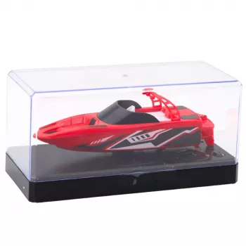 LEAN TOYS nuotoliniu valdymu varoma motorinė valtis balta ir raudona 15cm