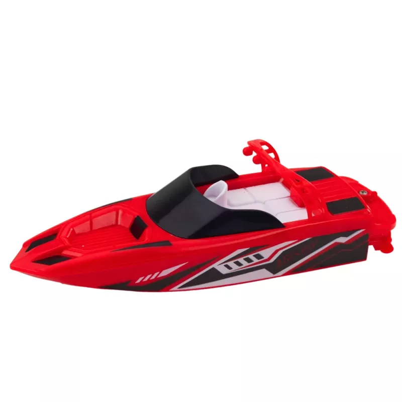 LEAN TOYS nuotoliniu valdymu varoma motorinė valtis balta ir raudona 15cm