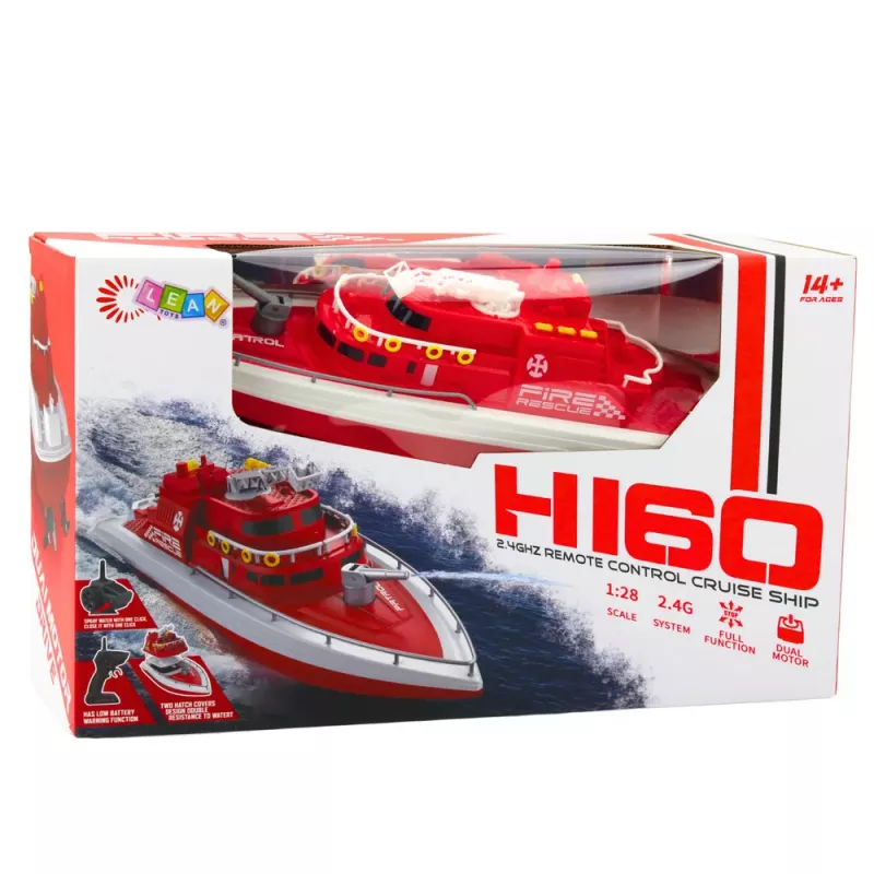LEAN TOYS nuotoliniu valdymu motorinė valtis RC 1:28 raudona