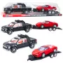 LEAN TOYS Rinkinys: Visureigis Juodas, Vilkimas Automobilis Raudonas Sportinis Automobilis 59cm
