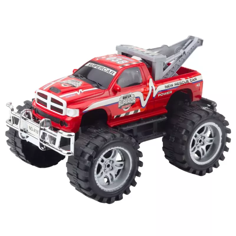 LEAN TOYS Visureigis gelbėjimo automobilis su vilkimo kablys, raudonas 27cm