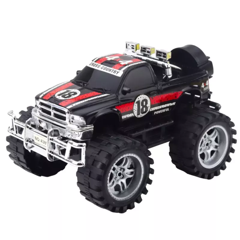 LEAN TOYS Visureigis su galiniais varančiaisiais ratais, raudonas ir juodas
