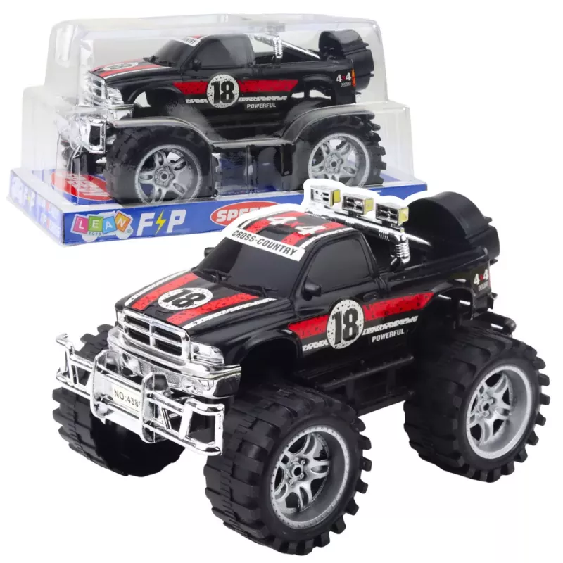 LEAN TOYS Visureigis su galiniais varančiaisiais ratais, raudonas ir juodas