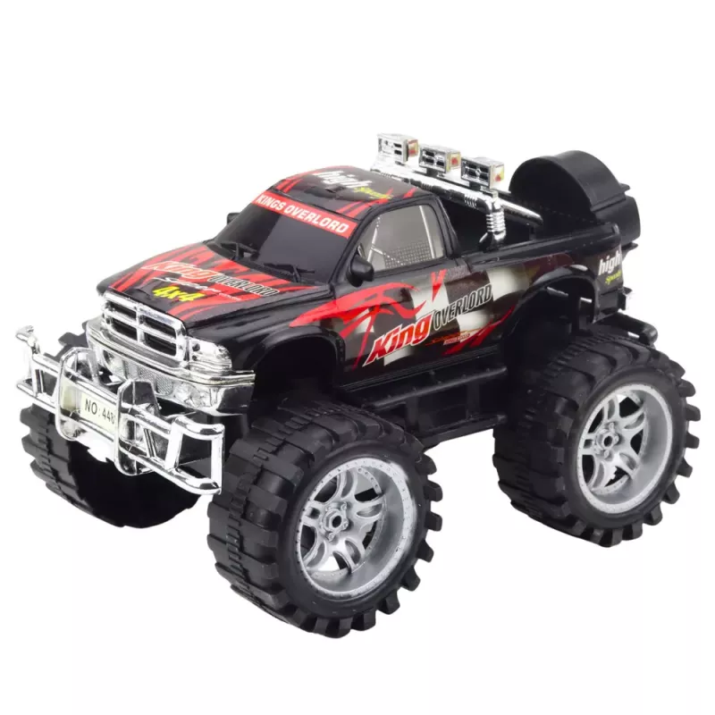 LEAN TOYS King Visureigis su galiniais varančiais ratais, raudonas ir juodas, 27 cm