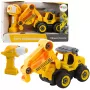 LEAN TOYS nuotolinio valdymo atsuktuvas RC ekskavatorius geltonas 2in1