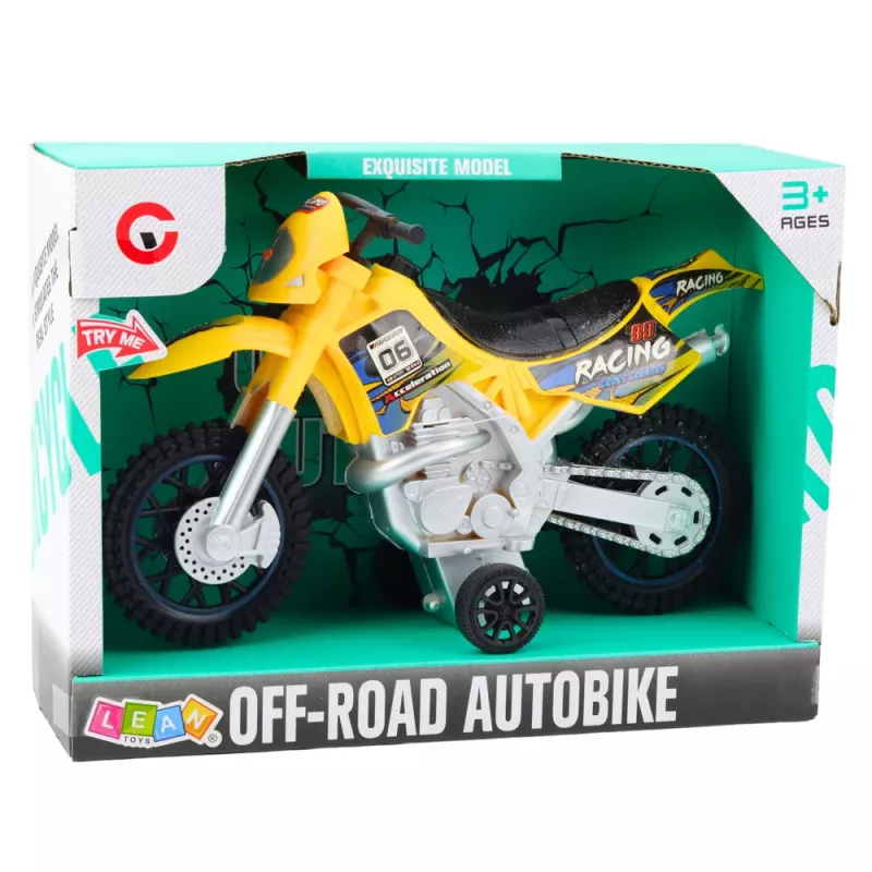LEAN TOYS Motocross Off-Road Drive Lights Sounds Yellow